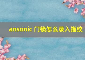 ansonic 门锁怎么录入指纹